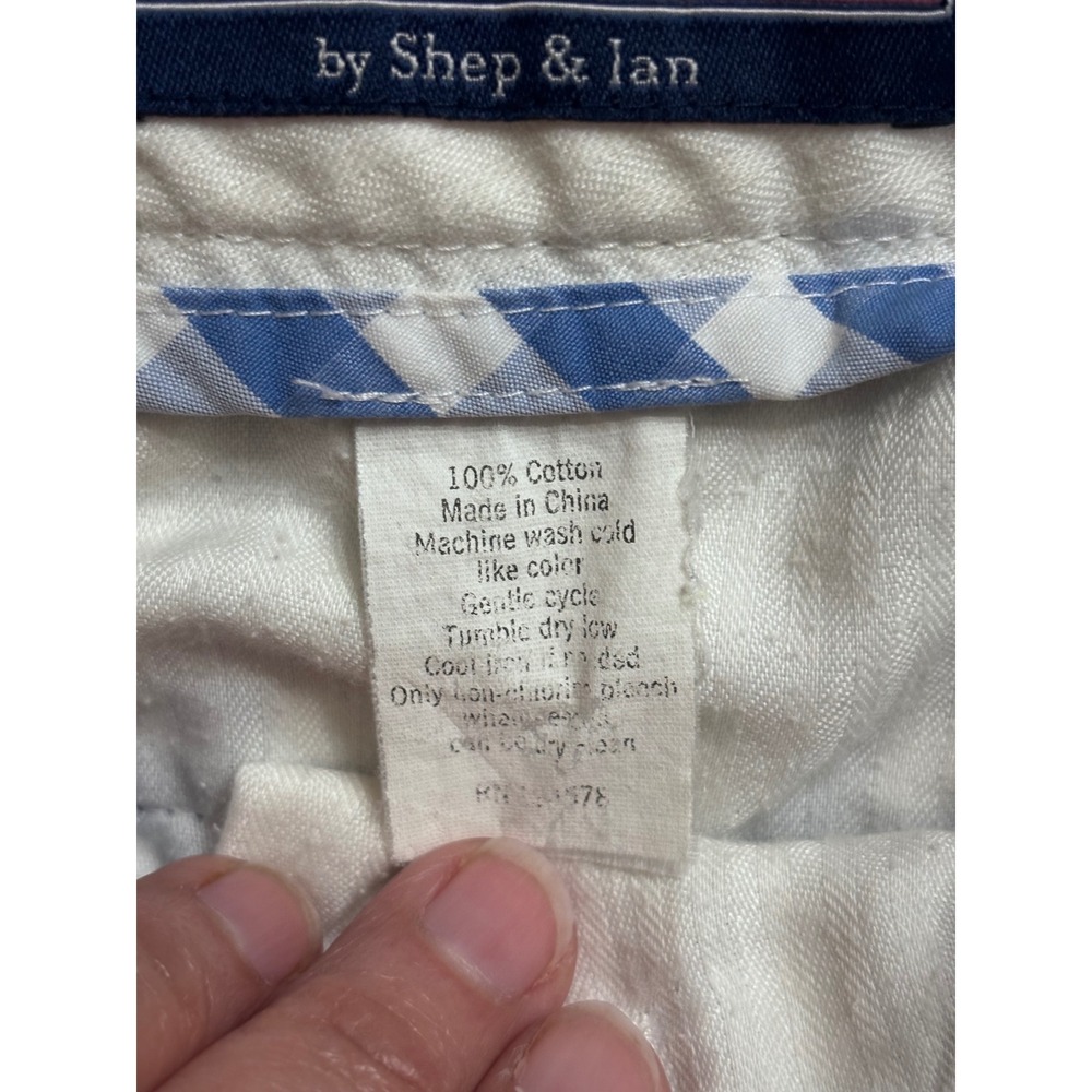 Vineyard Vines Mens Breaker Shorts Blue White Gingham Plaid Cotton Size 36 - Picture 7 of 8
